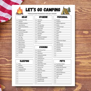Camping Checklist, Printable, Camp Packing List