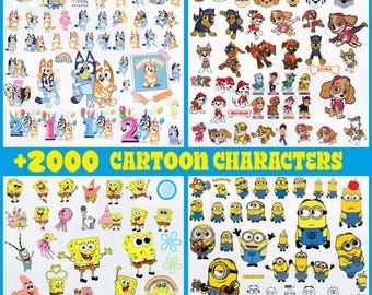 Cartoon Mega Bundle svg png eps dxf | Disney Pixar Mario Stitch Lion King, cookie monster, Clipart Sublimation Download