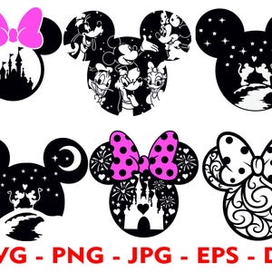 Mouse Head Svg, Minnie Mouse Head Svg, Bow Svg, Mouse Bow Svg, Minnie Mouse Clipart, T Shirt Svg, Sublimation Design, Png Cut Files Cricut