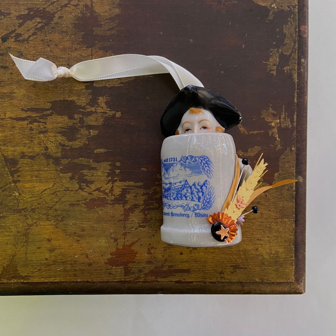 Beer Stein Ornament. Quirky Folk Art Christmas Ornament. One Etsy