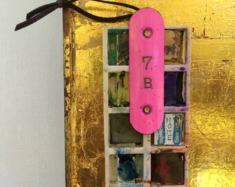 apartment living. address 7B.  one of a kind and original hanging art. ornament.