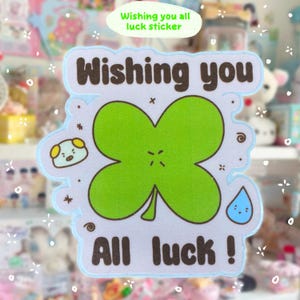 Lucky Clover Sticker: Matte Waterproof Kawaii Vinyl Decal
