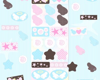 Angelcore Pastel Sticker Sheet| Kiss-Cut Matte Vinyl Sticker Sheet | 20 Stickers | 2.5 x 6”