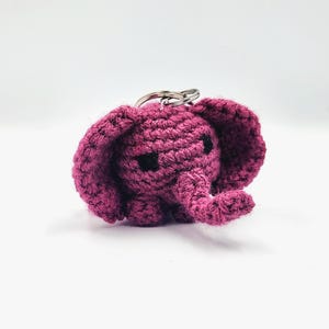 Crochet Elephant Keychain: Handmade Amigurumi Animal Charm