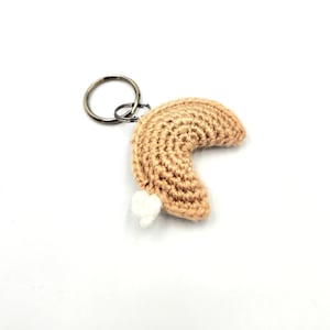 Crochet Fortune Cookie Keychain – Handmade Amigurumi Charm