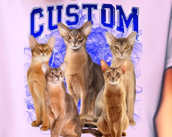 Comfort Colors® Custom Bootleg Pet Tee, Retro Rap Graphic Shirt, Personalized Dog or Cat Portrait Top