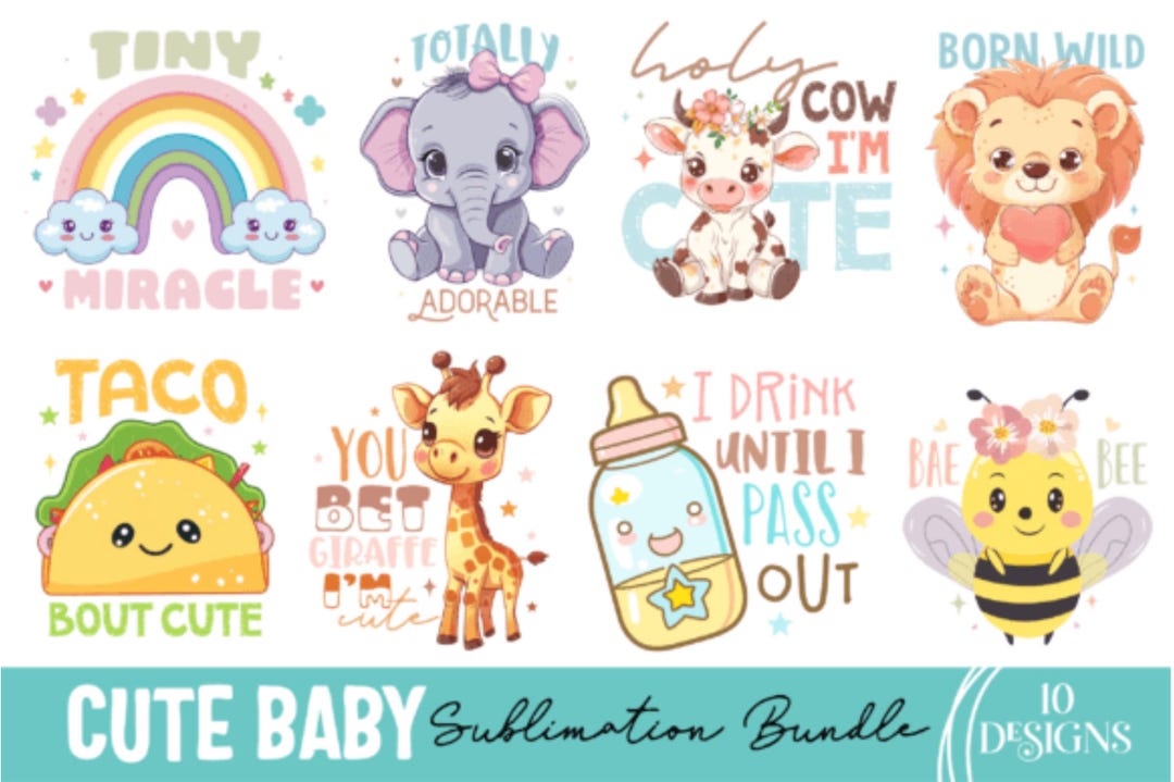 Funny Baby Quotes PNG Clipart Bundle | Baby Sayings - Etsy UK