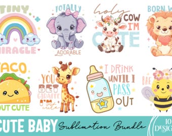 Funny Baby Quotes PNG Clipart Bundle | Baby Sayings