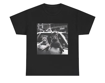 Lustiges Katzenbande Unisex T-Shirt, Katzenliebhaber T-Shirt, humorvolles Katzen Shirt, Tiergrafik Top, süßes Kätzchen Kleid