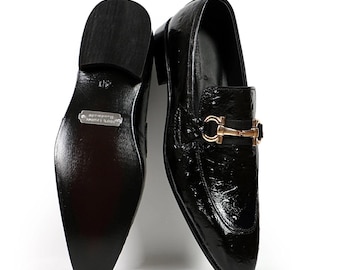 Handmade Black Leather Horsebit Loafers | Italian Style Dress Shoes