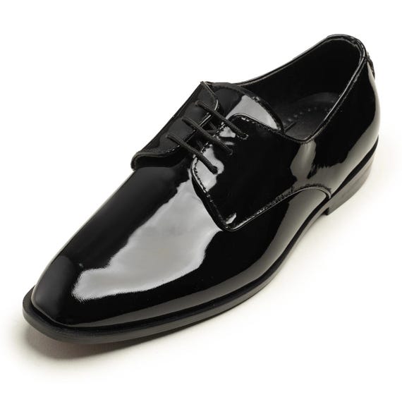 black patent leather dress shoes Professor Oxford  The Jacket Maker these dress shoes feature Blake Stitch construction Tuxedo Shoes Patent Leather Black
