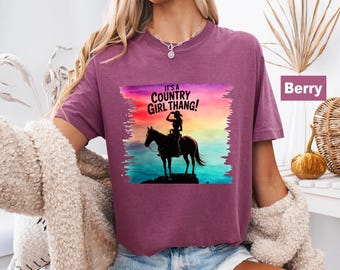 Vintage Cowgirl Graphic Tee, Retro Western Shirt, Comfort Colors
