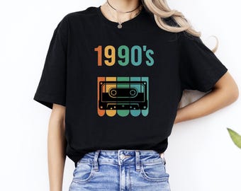 Retro 90s Cassette Tape T-Shirt, Vintage Music Graphic Tee
