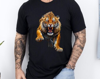 Vintage Tiger Graphic Tee - Retro Comfort Colors T-Shirt