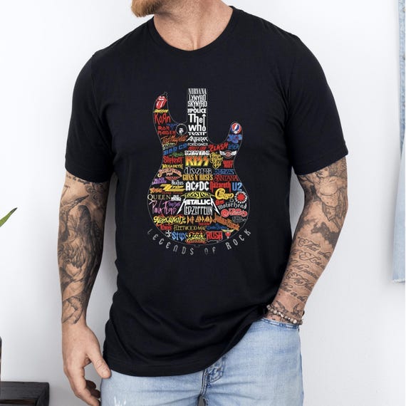Rock and Roll Legends Guitar T-Shirt, Music Teacher Gift