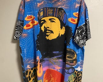90s ビンテージ Tシャツ　SANTANA HEAVEN SMILE 1996 Carlos Santana Heaven's Smile/heaven Smiles Tour All Over