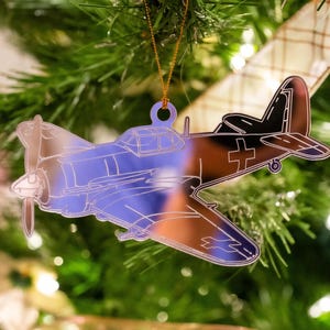 Messerschmitt Bf-109 Ornament | WWII German Fighter Plane | Mirrored Warbird Decor | Aviation Gift | Historic Aircraft | Luftwaffe me bf-109