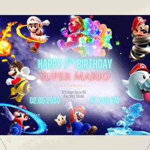 Super Mario Birthday Invitation with photo, Mario Bros Birthday Photo Invitation, Mario Wonder Boy Invite, Printable Birthday Invitation