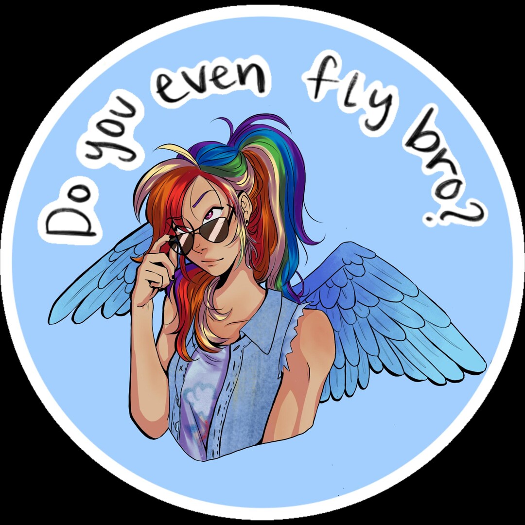 Raainbowdash Sticker Rainbow Dash Sticker “do You Even Fly, Bro?” - Etsy