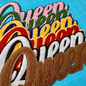 QUEEN chenille iron on patch