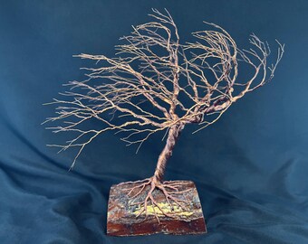Defiance – Windblown Copper 10-inch Wire Tree Sculpture