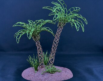 Tropical Oasis–Palm Tree Sculpture | 8-Inch Fine Art Wire Tree