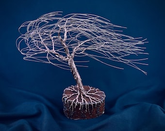 Tenacity – Windswept Copper Sculpture on Natural Wood | 10-Inch