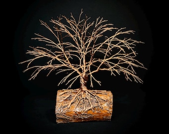 Tranquil Copper Canopy – 9-Inch Copper Wire Tree Sculpture