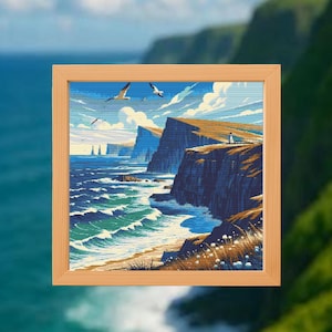 Patrón de punto de cruz &quot;Acantilados marinos&quot; (PDF digital, gráfico de punto de cruz contado, descarga instantánea, patrón de bordado, paisaje, acantilados, playa, mar)