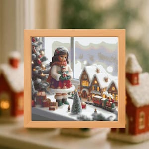 Patrón de punto de cruz de adornos navideños (PDF digital, gráfico de punto de cruz contado, descarga instantánea, patrón de bordado, Papá Noel, nieve, árbol)