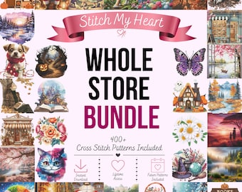 400+ Cross Stitch Patterns – Entire Shop Bundle (Digital PDF)