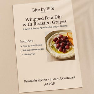 Whipped Feta Dip with Roasted Grapes – Elegant Party Appetizer | Printable PDF