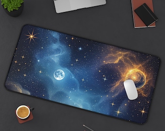 Celestial Decor Desk Mat, Interstellar Mouse Pad, Starry Night, Large Desk mat, PC Accessories, Space Decor, Astronomy Gaming Mats