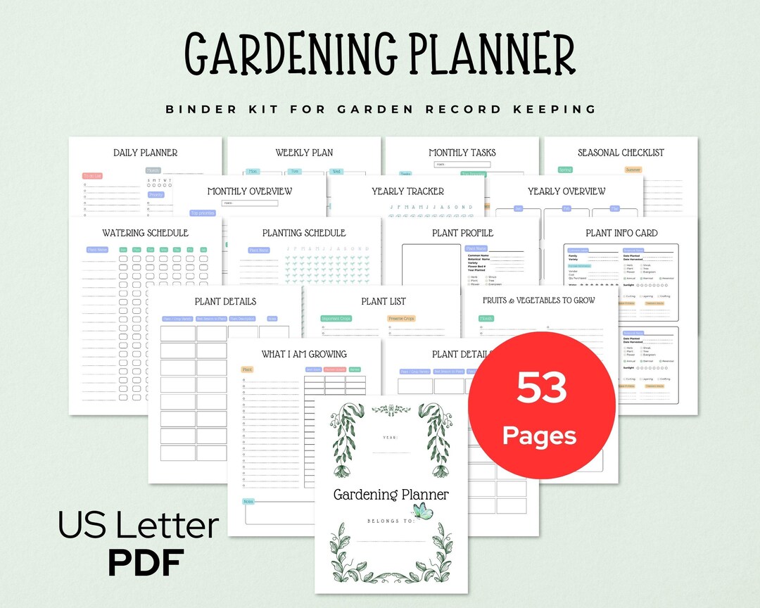 Garden Planner Printable, Garden Journal Pages, Plant Planner, Seed ...