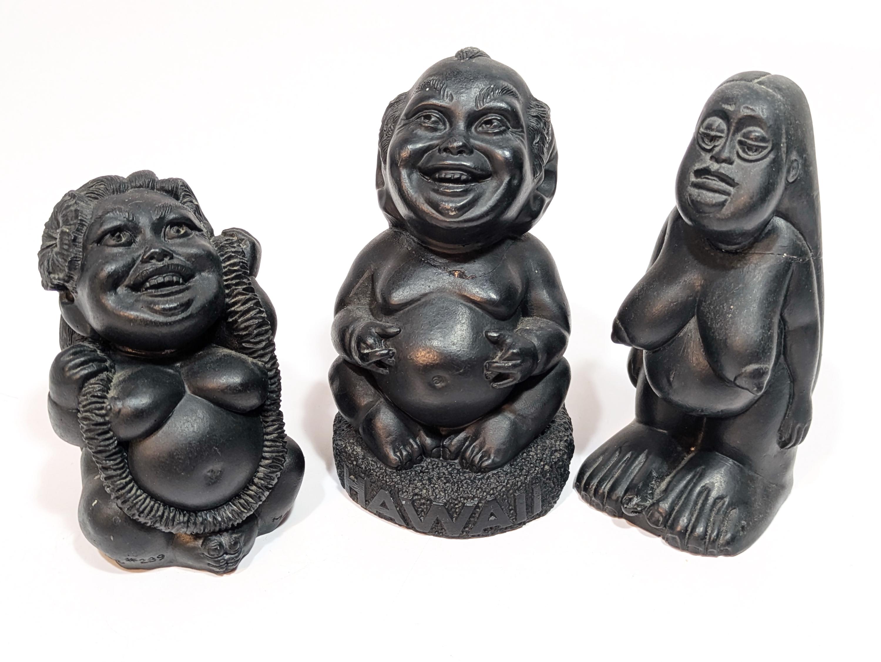 Vintage Coco Joe's Lava Resin Tiki Idols – Hawaiian Souvenir Set