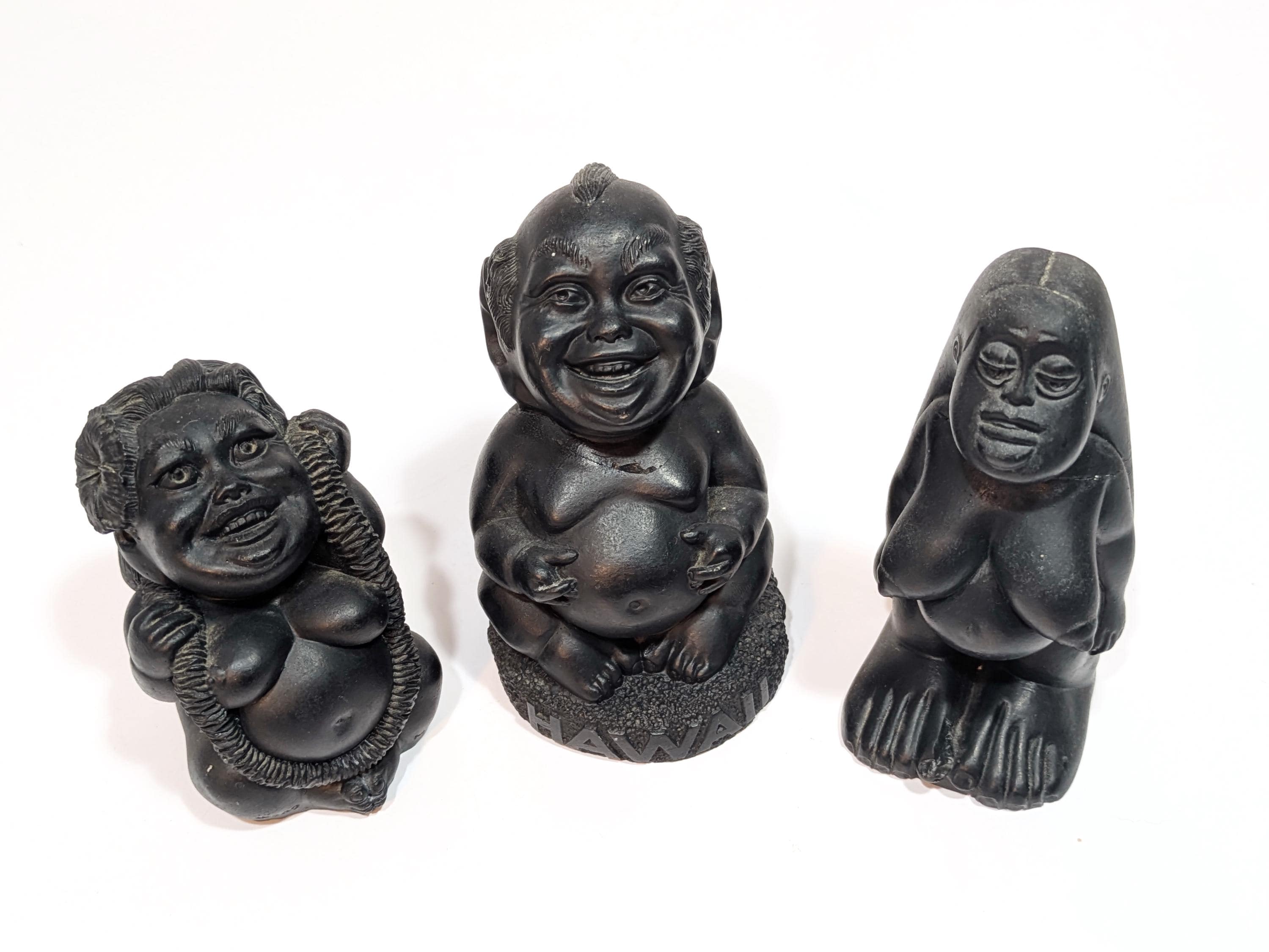 Vintage Coco Joe's Lava Resin Tiki Idols – Hawaiian Souvenir Set
