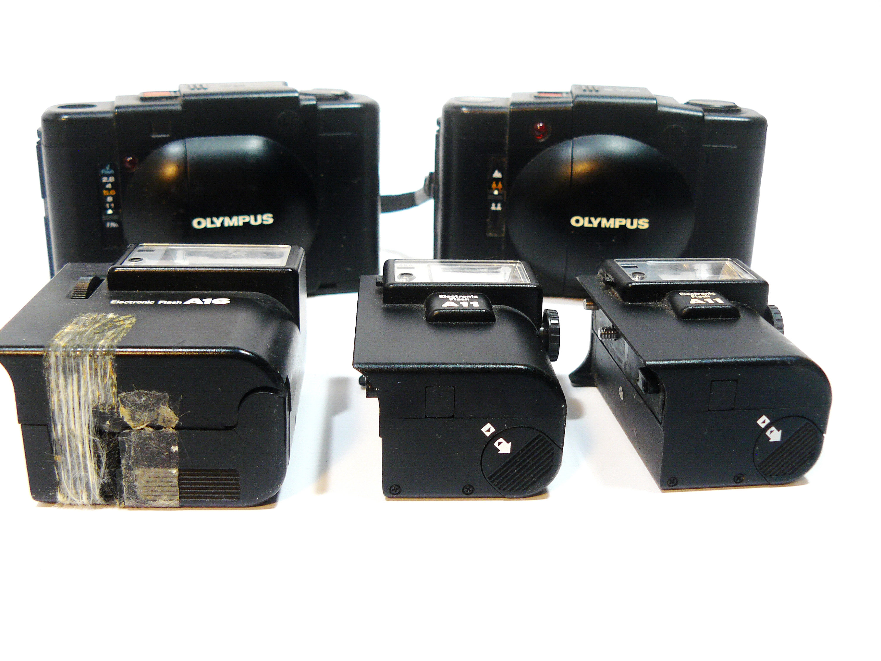 Vintage Olympus XA XA2 35mm Camera Lot With A16 A11 Flash Vintage Olympus XA XA2 35mm Camera Lot With A16 A11 Flash