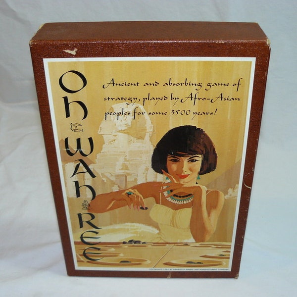 1962 Oh Wah Ree 3M Bookshelf Game Mancala Oh-Wah-Ree Marbles & Stones