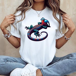 Cool Lizard T Shirt Funky Reptile Graphic Tee, Colorful Gecko Shirt, Funny Animal Shirt for Her or Him, Trendy Chill Vibe Tee
