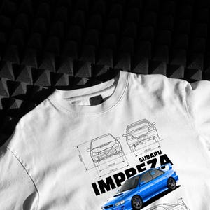 Subaru Impreza Unisex Heavy Cotton Tee, Car Enthusiast Graphic T-Shirt, JDM Rally Car Streetwear, Auto Lover Gift, Motorsport Fan Shirt