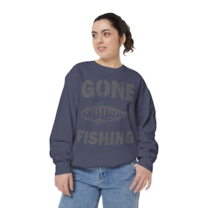 Gone Fishing Sweatshirt: Unisex Comfort Colors Angler Pullover