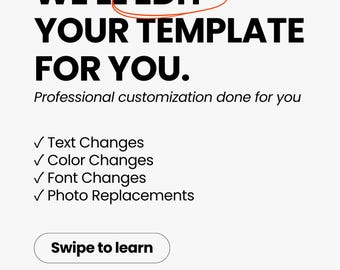 Template Editing Service | We Edit Your Canva Template For You | Custom Template Personalization | Done For You Design Service