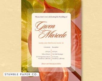 Garden Wedding Invitation | Floral Wedding Invitation | Elegant Bright Wedding Invite | Romantic Wedding Invitation Template Canva Editable