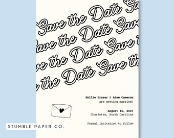 Whimsical Wedding Save the Date Template | Editable Canva Save the Date | Printable Card | Digital Download | Matching Wedding Stationery