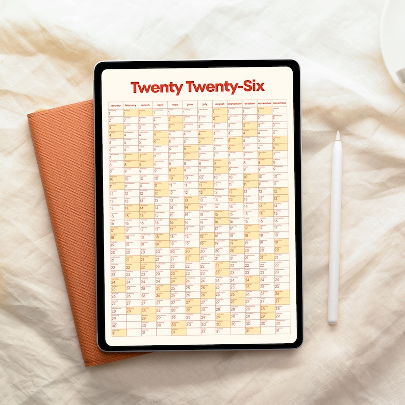 2026 A1 Wall Calendar Printable | Yearly Wall Planner | Large Minimal ...