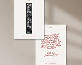 Vintage Film Strip Christmas Card | Vintage Valentine's Day Card | Minimal & Modern | Black and White | Baby Announcement Card