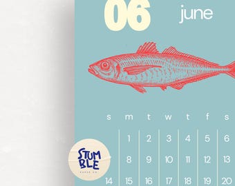 2026 Colorful Wall Calendar | Fish Illustration Calendar | Modern Monthly Calendar | 11x16.5 | “A Fishy 2026”