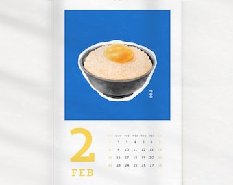 2026 Japanese Food Wall Calendar | Colorful Monthly Calendar | Japanese Pop Art Style | Traditional Dishes | Watercolor