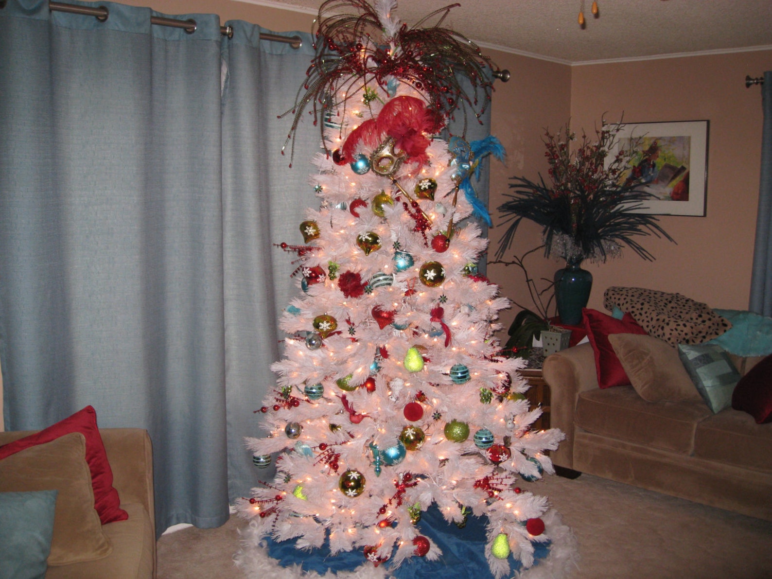 Christmas Blue & White Tree Skirt 10 Stockings 2 Large 8 Etsy