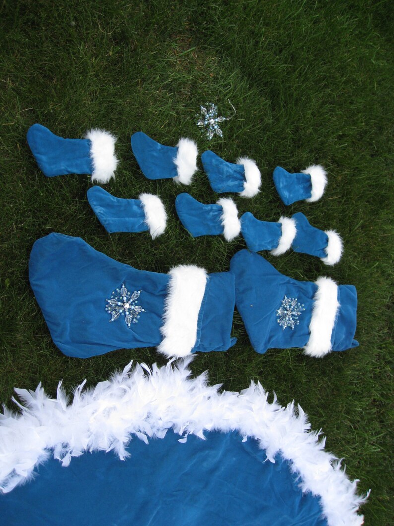 Blue And White Christmas Tree Skirt 